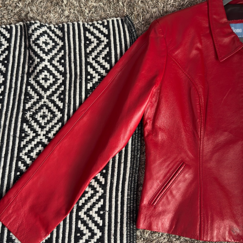 Red Leather Women's Jacket